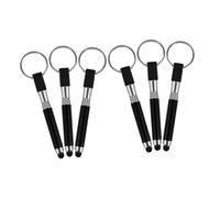 UTHCLO 6pcs Mini Stylus Pen Keychain Set for Touch Screens, Capacitive Finger Stylus with Key Ring, Portable Accessory for Smartphones and Tablets, Black
