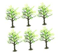 UTHCLO 6Pcs Miniature Model Trees for Train Scenery Sand Table Decor Lifelike Plastic Landscape Mini Trees for DIY Craft and Model Building Natural Detail Small Artificial Bushes