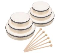 UTHCLO 6pcs Orff Handheld Drum Set Wooden Frame Percussion Instruments for Early Music Education Portable Party Gift for Birthday Halloween Christmas