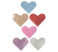 UTHCLO 6pcs Pu Glitter Heart Bookmarks with Handstitched Elegant Design, Comfortable Touch, Mini Portable Book Corner Page Markers for Reading and Classroom Use