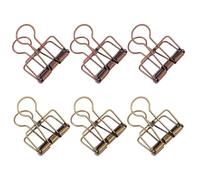 UTHCLO 6pcs Retro Bronze Metal Paper Binder Clips, Medium File Folder Clamps for Test Papers and Office Documents, Vintage Style Document Organizers for School and Office Use Random Color