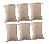 UTHCLO 6pcs Reusable Burlap Drawstring Bags Breathable Linen Root Storage for Vegetables Multipurpose Produce Grow Bags