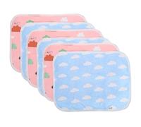 UTHCLO 6pcs Reusable Washable Hamster Cage Mat and Guinea Pig Training Pad Set with Cloud Raindrop Patterns, Thermal Pet Sleep Bed for Small Animals