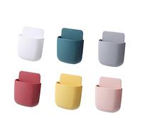 UTHCLO 6Pcs Self-Adhesive Cases Remote Controller Boxes Wall-Mounted Storage Box with Mobile Phone Charging Stand Multifunctional Organizer for Home Office Use