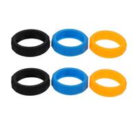 UTHCLO 6pcs Silicone Microphone Anti-slip Rings Non-slip Mic Protection Circles for Wireless Microphone Accessories, Black, Navy, Orange, Anti-drop Skidproof Holders for Studio and Live