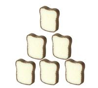 UTHCLO 6pcs Sponge Scrubbers Toast Design Sponge Reusable Dries Quickly Kitchen Dish Cloths Sturdy Cleaning for Dishwashing and Kitchen Use
