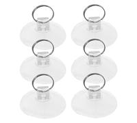 UTHCLO 6pcs Suction Cup Hook Glass Suction Cups with Metal Key Ring 2.16x2.16x1.18in PVC Rubber Vacuum No Trace Design Easy to Clean for Bathroom and Office Hanging Towels Decorations