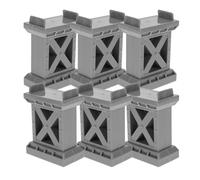 UTHCLO 6pcs Wooden Train Track Bridge Supports Set Gray and Green Random Color Train Bridge Piers for Model Railway Accessories and Railways