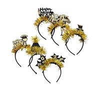 UTHCLO 6pcs Year Hair Bands with Glitter Stars Tassels Festive Headband Accessories for Women Fit Easy Wear Holiday Party Decorations for Nye Celebration