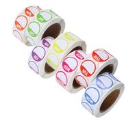 UTHCLO 7 Rolls Removable Day of Week Labels Color-Coded Date Stickers for Food Containers Restaurant Inventory Management Adhesive Sticky Dots Read Date Labels