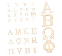 UTHCLO 72Pcs Wooden Greek Letters Cutouts for Crafts DIY Decorations Unfinished Smooth Surface Wood Alphabet Letters for Birthday Party School Home Decor Natural Wood Discs for Painting