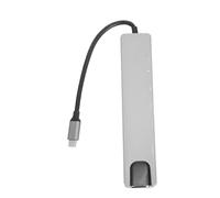 UTHCLO 8-in-1 Multi-functional USB Hub Data Dock with 4k Rj45 100m Ethernet USB 2.0 Ports Aluminium Alloy Construction No Drivers Required Silver Multiport Adapter for Work and Home