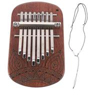 UTHCLO 8-key Mini Kalimba Thumb Piano Portable Wooden Finger Piano for Beginners, Creative Patterned Musical Instrument Suitable for Travel and Practice