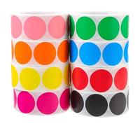 UTHCLO 8 Rolls of Self-Adhesive Circle Dot Stickers on Copper Plate Paper, Writeable Colour Coded Labels for Home and Compartment Organisation Random Color