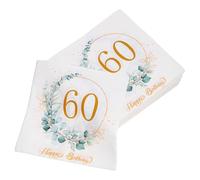 UTHCLO 80pcs Eucalyptus Leaves Disposable Paper Napkins Soft Texture Vibrant Print Birthday Party Tableware for Outdoor Picnic Spring Summer Events