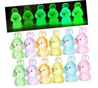 UTHCLO 84 Pcs Mini Resin Rabbit Figurines Glow Dark Long Ear Bunny Decorations with Multiple Colors for Dollhouse Bedroom Study Decor and Adorable Miniature Easter Accessories