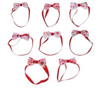UTHCLO 8Pcs Adjustable Dog Bow Tie Collar Set for Valentine’S Day, Pet Necklaces with Random Patterns, Suitable for Cats and Small Dogs, Decorative Holiday Accessories
