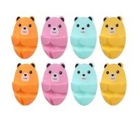 UTHCLO 8pcs Cute Bear Shaped Plastic Power Outlet Hooks Adhesive Plug Holders for Organizing Cords and Plugs No Drilling Required for Kitchen and Bathroom