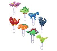 UTHCLO 8Pcs Dinosaur Paper Clips Cartoon Decorative Memo Clips Small Office for Business Cards Notes Photos Unique Random Color
