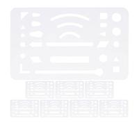 UTHCLO 8Pcs Drawing Eraser Shields and Technical Drafting Templates for Students, Mechanical Engineering, Architecture Design, Plastic Erasing Templates for School and Office Use
