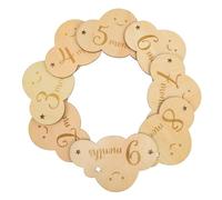 UTHCLO 8pcs Khaki Wooden Baby Name Announcement Signs Discs with Chic Pattern Design for Newborn Growth Record Photo Props, Shower Gifts for Baby and Mum