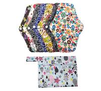 UTHCLO 8pcs Nursing Pads for Breastfeeding Organic Sanitary Pads Washable Menstrual Napkins Bamboo Fiber Sanitary Towels
