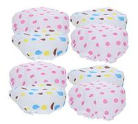 UTHCLO 8pcs Waterproof Shower Caps for Women Thickened Bath Hair Covers Elastic Band for Travel and Home Use Decorative Dots Printed Design