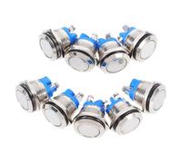 UTHCLO 9pcs Metal Push Button Switches Flat Head Self Resetting Screw Terminal for Automotive Truck