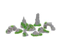 UTHCLO 9pcs Miniature Resin Rockery for DIY Mini Garden Accessories Compact Zen Garden Figurines with Fade-resistant Finish Artistic Chinese Landscape Ornament for Terrarium Desk Home