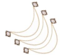 UTHCLO Accessories Brooch for Formal Events and Business Meetings 3pcs Vintage Lapel Pins with Pearl and Chain, Zinc Alloy Suit Collar Clips, Compact and Lightweight for Men