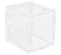 UTHCLO Acrylic Reptile Feeding Box 9X9X9.5Cm Detachable Reptile Habitat Terrarium Tank High Transparency 360° Suitable for Arboreal Pets