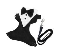 UTHCLO Adjustable Dog Tuxedo Harness Vest with Bow Tie No Pull Wedding Dog Suit for Small to Large Breeds Halloween Costume Pet Vest with Leash Attachment for Stylish Walks and Parties