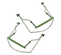 UTHCLO Adjustable Harmonica Holder Neck Stand 2pcs Green Metal Harp Support for 10-hole Mouth Organ Professional Musician Accessory