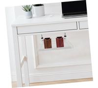 UTHCLO Adjustable Office Under Desk Storage Basket Organizer Wire Hanging Rack for Books Files Accessories Large White Mesh Tray for Home Dorm Office Use