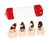 UTHCLO Adjustable Silicone Guzheng Nail Protectors for Children 4-7 Years Old, Right Hand Skin Color, 8 Pieces Set Extra Practice Nail Covers, Guzheng Accessories for Music Practice