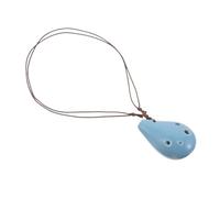 UTHCLO Alto Ceramic Ocarina for Beginners Tuned Musical Instrument with Bright Melodious Sound Lightweight Portable Traditional Round Design in Soft Blue for Music Learners