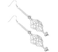 UTHCLO Amethyst Drop Earrings Crystal Cage Earring Silver Metal for Genuine Amethyst Beads