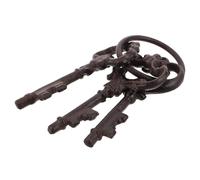 UTHCLO Antique Keys Rustic Farmhouse Keychain Ornament Cast Iron Wallmounted Key Storage Hook Vintage Brown Shabby Chic Style Outdoor Vintage Halloween Themes Decoration