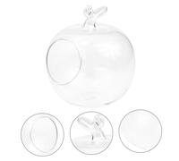 UTHCLO Apple Shaped Glass Micro Landscape Vase for Hydroponic Plants and Succulents Creative Transparent Plant Container for Home Office Garden Decor Smooth Surface Easy to Clean