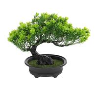 UTHCLO Artificial Bonsai Pine Tree Desktop Decoration, Faux Imitation Indoor Potted Plant, Green Zen Style Bonsai for Living Room and Entryway Home Décor