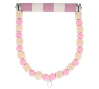 UTHCLO Bird Perch Stand with Paw Grinding Stick, Rough-surfaced Parrot Perch for Cage, Large Pink and White Balance Training Toy for Parakeets, Cockatiels, and Conures