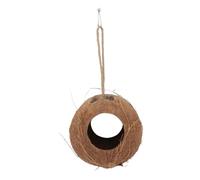 UTHCLO Birds Parrot Feeder Multifunction Nest Natural Coconut Shell Hiding Cave with Two Entrances Sturdy Sleeping and Eating Bowl for Cage Use Suitable for Parrots Hamsters Lizards and