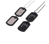 UTHCLO Black Military Dog Tag Necklace with Silencers Anti-Rust Pet Id Tags for Dogs Double Pendant for Name Phone Blood Type Engraving