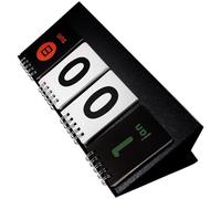 UTHCLO Black Modern Desktop Perpetual Calendar with Countdown and Score Display, Standing Paper Desk Calendar for Cafe or Room Decoration, Stylish Reversible Design