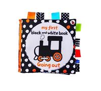 UTHCLO Black White Label Cloth Book for Sensory Early Educational Visual Stimulation and Cognition Training Tear Resistant Soft for Playing and Going