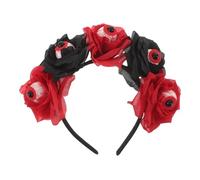 UTHCLO Bleeding Eyeball Headband with Artificial Roses for Halloween Party Reusable Scary Hair Accessory with Lifelike Veins Spooky Costume Decoration for Ghost House and