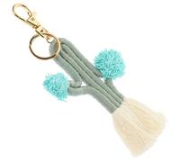 UTHCLO Bohemian Macrame Cactus Keychain Pendant Unique Handwoven Bag Ornament Keyring Accessory for Women Backpack Charm