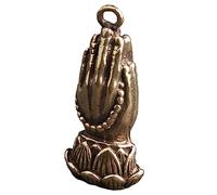 UTHCLO Brass Buddha Hand Pendant Hanging Charm Compact DIY Keychain Ornament Multi Purpose Decorative Brass Hand for Desktop Statue Decor and Luggage Accessories for Craft Enthusiasts
