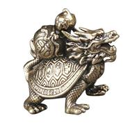 UTHCLO Bronze Dragon Turtle Statue Brass Craft Figurine Lifelike Indoor Desktop Decor Home Office Decoration