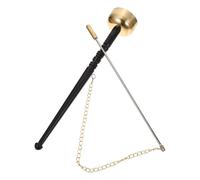 UTHCLO Buddhist Copper Yin Qing Bell Wooden Handle Large Temple Percussion Instrument for Dharma Rituals and Meditation Prayer Supply